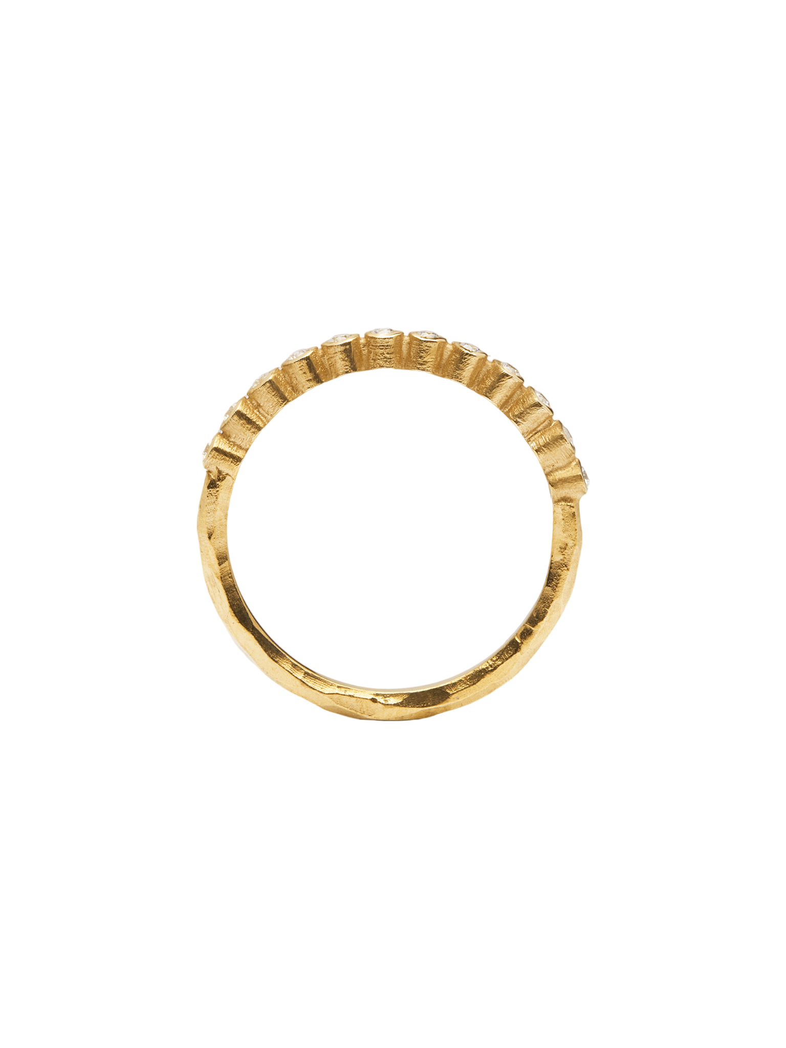 Ringo half eternity ring in 18k yellow gold with 0,12ct diamond